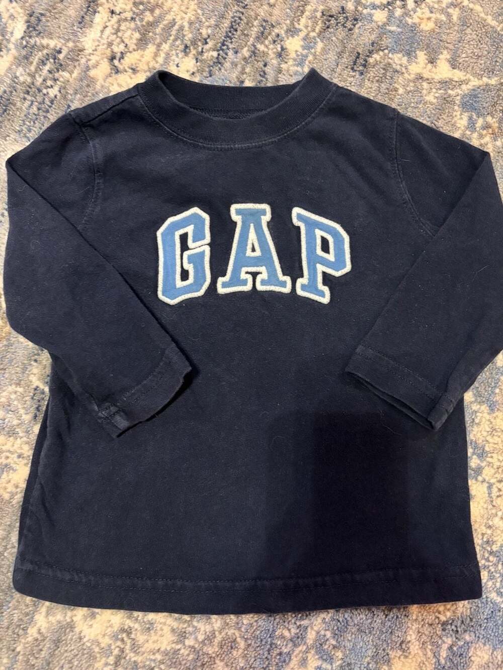 Babygap Navy Blue Applique Logo Long Sleeve Shirt 12-18M